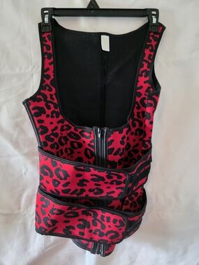 Red Leopard Print Waist Trainer Vest